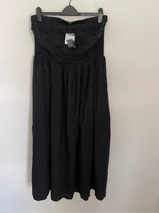 AMERICAN EAGLE Strapless Ruched Poplin Midi Dress Size XL NWT - Picture 1 of 8