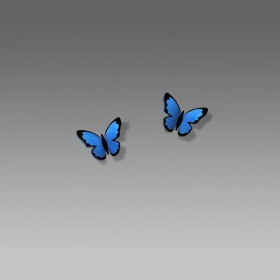 Sienna Sky Stud Post Earrings Hand Painted Small Folded Blue Morpho Butterfly - Image 1 of 4
