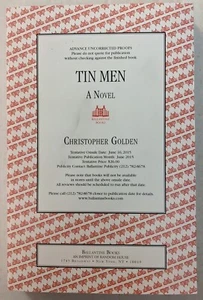 Tin Men By Christopher Golden 2016 Advanced Uncorrected Proof Ballantine Books - Picture 1 of 2