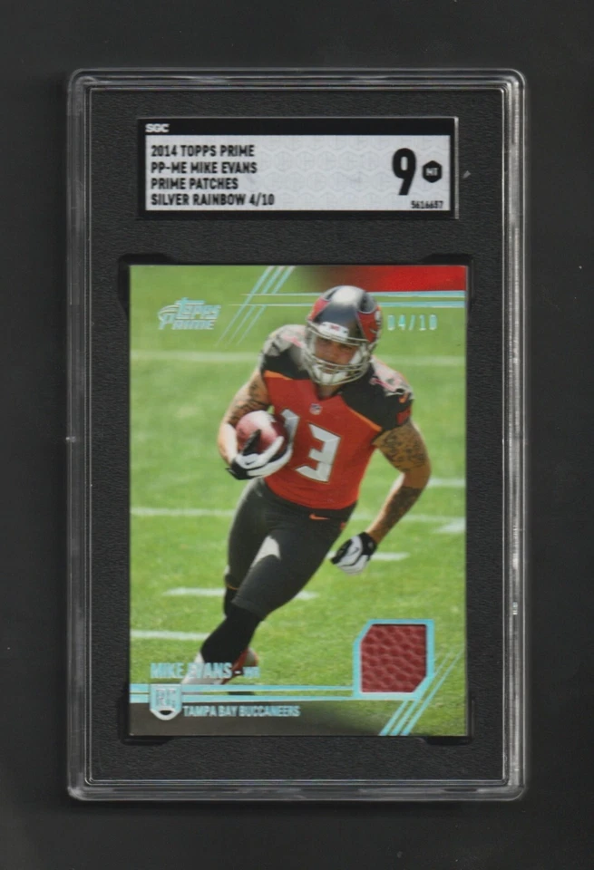 2014 Topps Prime MIKE EVANS RC ~ Tampa Bay ~ RARE Rainbow Relic #/10 ~ SGC 9 MT! - Image 1 of 2