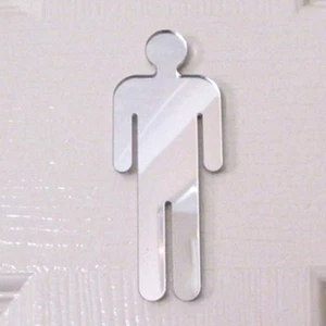 Herren WC-Schild in Form von Acrylspiegeln - verschiedene Größen - Bild 1 von 2