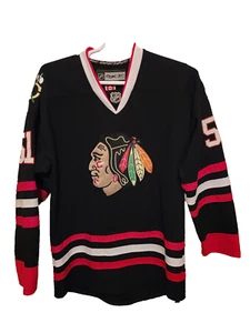 Reebok NHL CCM Center Ice Chicago Blackhawks Campbell Jersey Size 48 Black - Picture 1 of 16
