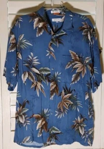 Pierre Cardin Mens Tropical Shirt Short Sleeve Button Up w/Pocket Rayon Large - Picture 1 of 3