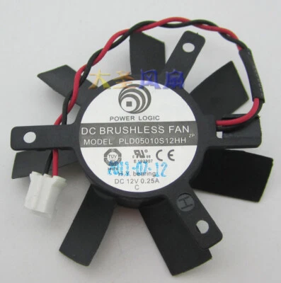  Power Logic PLD05010S12HH Server Frameless 45X45X10mm 2-wire 2-pin card fan  - Image 1 of 2