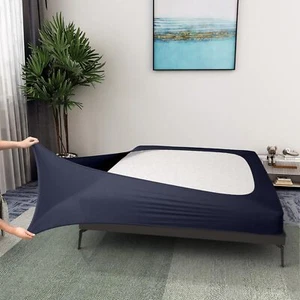 Box Spring Cover King Size - Jersey Knit & King/Cal king/Olympic Queen, Navy - Picture 1 of 6