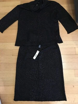 Новый с Ярлыками $248 Ellen Tracy первоклассное качество 2PC юбка верхний костюм животное печати размер L - Изображение 1 из 4