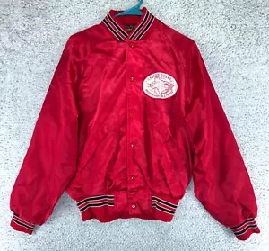 VTG South Texas Project Houston Lighting & Power Red Pla-Jac Bomber Jacket Sz M - Picture 1 of 7