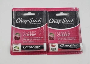 2 Pack ChapStick Classic Cherry Flavored Lip Balm Tube 0.15 oz ea - Picture 1 of 7