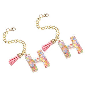 2pcs Letter Charm Accessories for Tumbler Cup Name ID, Multicolored(Letter H) - Picture 1 of 6