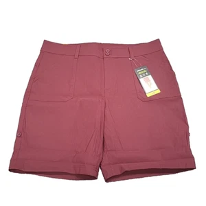 Eddie Bauer Womens Trendy Rolled Hem Bermuda Shorts with Pockets Size 16 Red - Picture 1 of 10