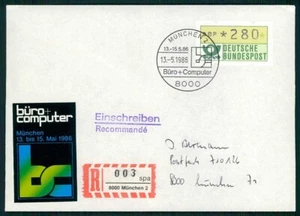 RFA ATM CARTA R 1986 MUNICH BC FERIA OFICINA & ORDENADOR ¡PECIAL R-BOLETÍN!! 'm4453 - Imagen 1 de 2