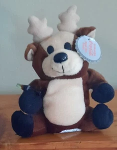Coca Cola Bean Bag Plush Reindeer with Coke Bottle Vintage 1997 North Pole 6" - Picture 1 of 10