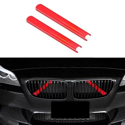 2PCS Car Front V Brace Grill Trim Strips Cover for BMW 1/2/3/4 Series F20 F30 - Image 1 of 4