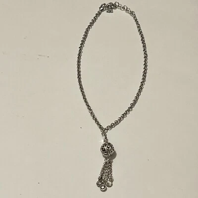 Collar Brighton Sueños Venecianos Tono Plata Bola Cristal Borlas Retirado De Colección Foto 1 de 4