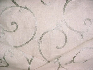 3Y Kravet Couture 28661 Silversage Embroidered Linen Scroll Upholstery Fabric - Picture 1 of 4