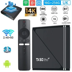 Android 16.0 Smart TV Box 2.4G&5G WIFI 14K HD 16GB+256GB Lettore multimediale Quad Core - Foto 1 di 24
