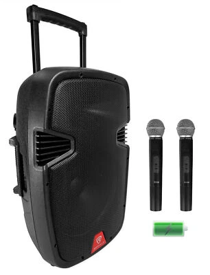 Rockville RAM12BT 12"Portable Rechargeable 600W DJ PA Speaker, 2 Mics, Bluetooth - Image 1 of 4