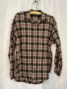Camicia Gant USA Prairie Flanella Uomo Taglia Med Marrone Plaid Cotone Bottoni L/S - Foto 1 di 5