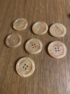 7 Plastic Light Brown Rhinestone Sewing Coat Buttons 1" - Picture 1 of 2