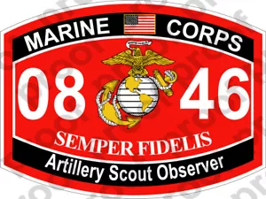 STICKER USMC MOS 0846 Artillery Scout Observer ooo USMC Lisc No 20187 - Imagen 1 de 1