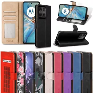 For Motorola Moto G15 Case, Leather Wallet RFID Magnetic Flip Stand Phone Cover - Picture 1 of 12