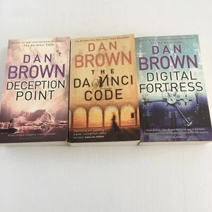 3 x Dan Brown Books The Da Vinci Code Deception Point Digital Fortress Paperback - Picture 1 of 5