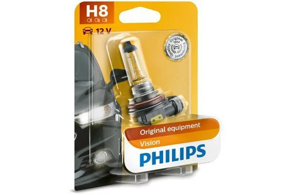 PHILIPS H8 Vision Car Headlight Bulb 30% More light 12360B1 Single - Image 1 of 1