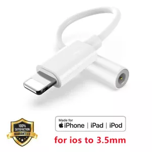 Für iPhone Kopfhörer Klinke Adapter 3,5mm AUX Kabel Ohrhörerkabel Konverter Neu - Bild 1 von 16