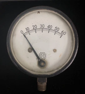 "Medidor de presión vintage 3 y 1/2"" US Gauge Co NY 0-60 lb AD 10-281 Steampunk ~¡Bonito! - Imagen 1 de 6