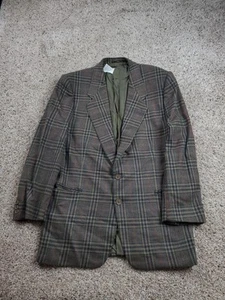 Vintage Gorgio Armani Blazer Jacket 46 Euro 100% Cashmere Plaid Italy Made - Picture 1 of 12