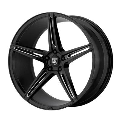 20x8.5 Asanti Black ABL-22 ALPHA 5 Gloss Black Milled Wheel 5x120 (38mm) - Image 1 of 4