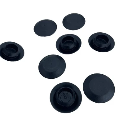 8 Pack Genuine New CAPLUGS Brand Flexible 1/2" Black Plastic Hole Plugs BPF-1/2