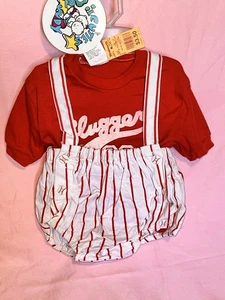 NEW Vintage 24 Month “Slugger 32” Baseball Outfit  - Cuties By Judy 1980s 1990s - Picture 1 of 8