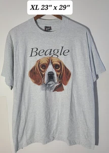 T-shirt vintage anni 90 Beagle grigio XL punto singolo made in USA (macchie) - Foto 1 di 8