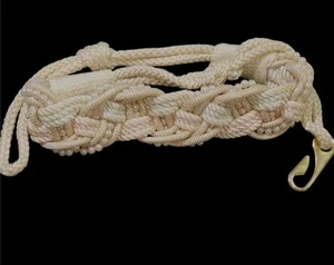 Cinturón Cuerda Marfil Cuentas Años 90 De Colección Talla M/L Acentos Dorados Boho Decorativo Elegante - Imagen 1 de 9