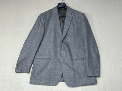 Blazer Hart Shaffner & Marx Gris Lana Lino Hombres Talla 46L Hecho en Unión Foto 1 de 4