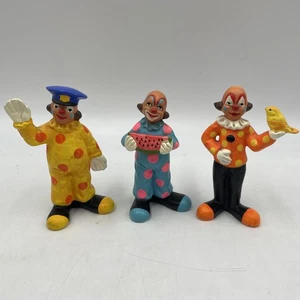 3 pagliacci in ceramica dipinti a mano, poliziotto, anguria, uccellino. Made in Japan - Foto 1 di 12