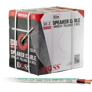 DOSS 14Awg 2Core Speaker Cable 152M 500Ft Roll Lszh Reelex White/G - Picture 1 of 1