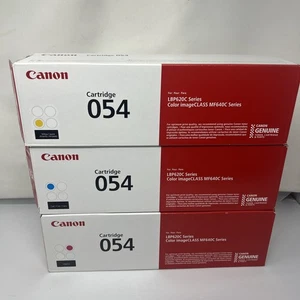 Genuine Canon 054 Complete  3-Color Toner Cartridge Set BCYM (OEM) - Picture 1 of 4