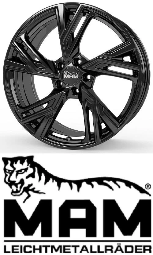 4x MAM RS5 7x16 5/108,0 ET38 Black Painted - Bild 1 von 1