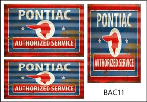 PEEL STICK 1:24 1:25 SCALE PONTIAC SERVICE SIGN GARAGE BUILDING DECALS BAC11 - Picture 1 of 1
