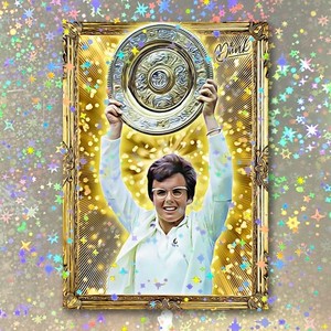 Billie Jean King Holographic Gold Getter Sketch Card Limited 1/5 Dr. Dunk Signed