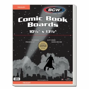 100 BCW Treasury Size Comic Book Backing Boards 10 1/4 x 13 1/2 (260 x 342mm) - Picture 1 of 3