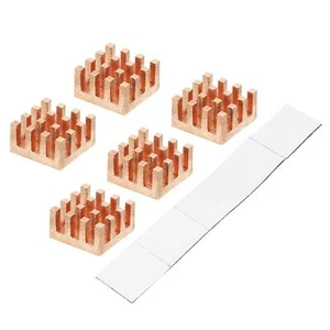 Cuivre Radiateur 9x9x5mm avec Auto Adhésif pour IC Chipset Refroidisseur Paqu... - Photo 1/6