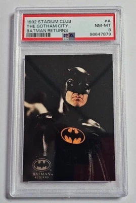 1992 Stadium Club Batman Returns #A Preview Card Graded PSA 8 Nm - Mint Pop 9 - Image 1 of 2