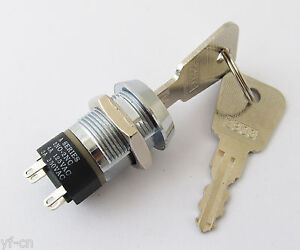 1pc High Quality 18x16mm A Series 2803 2NO&2NC ON/OFF Key Ignition Lock Switch
