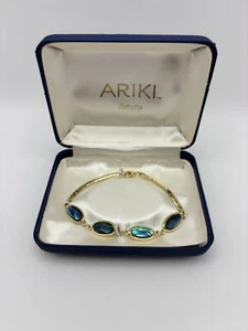 Ariki Gold Tone Bracelet W/4 Oval Shells - Picture 1 of 5