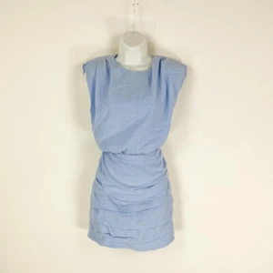 - Zara pale blue silky crinkle mini summer party dress size 10 - Picture 1 of 4