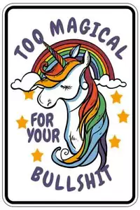 TOO MAGICAL UNICORN sign Metal funny man cave house decor B205 - Picture 1 of 1