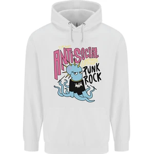 Anti Social Punk Rock Skinhead Octopus Childrens Kids Hoodie - Picture 1 of 27